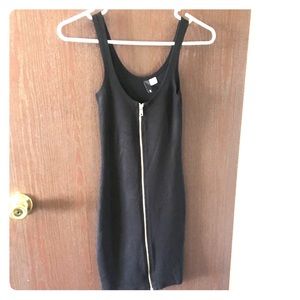 H&M Black Mini Zip-Up Dress